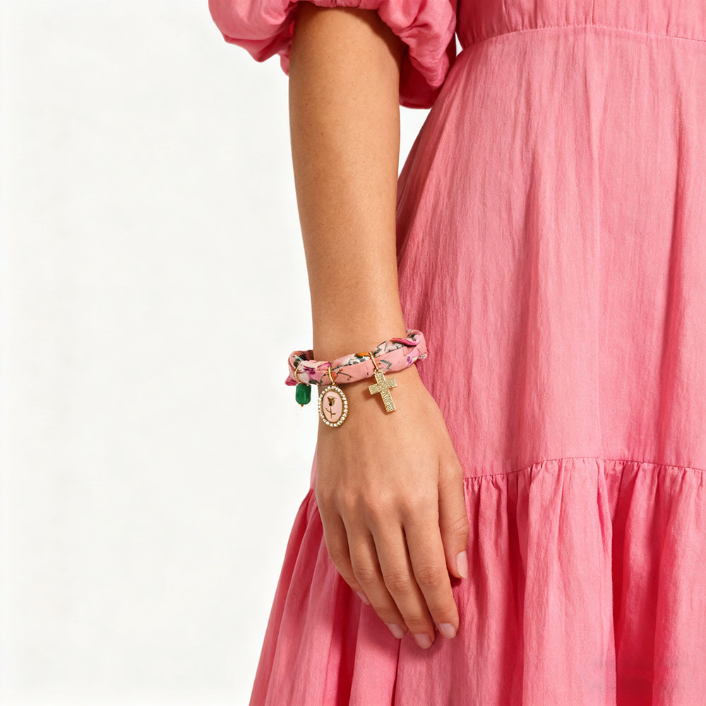 Pink Rose Bracelet
