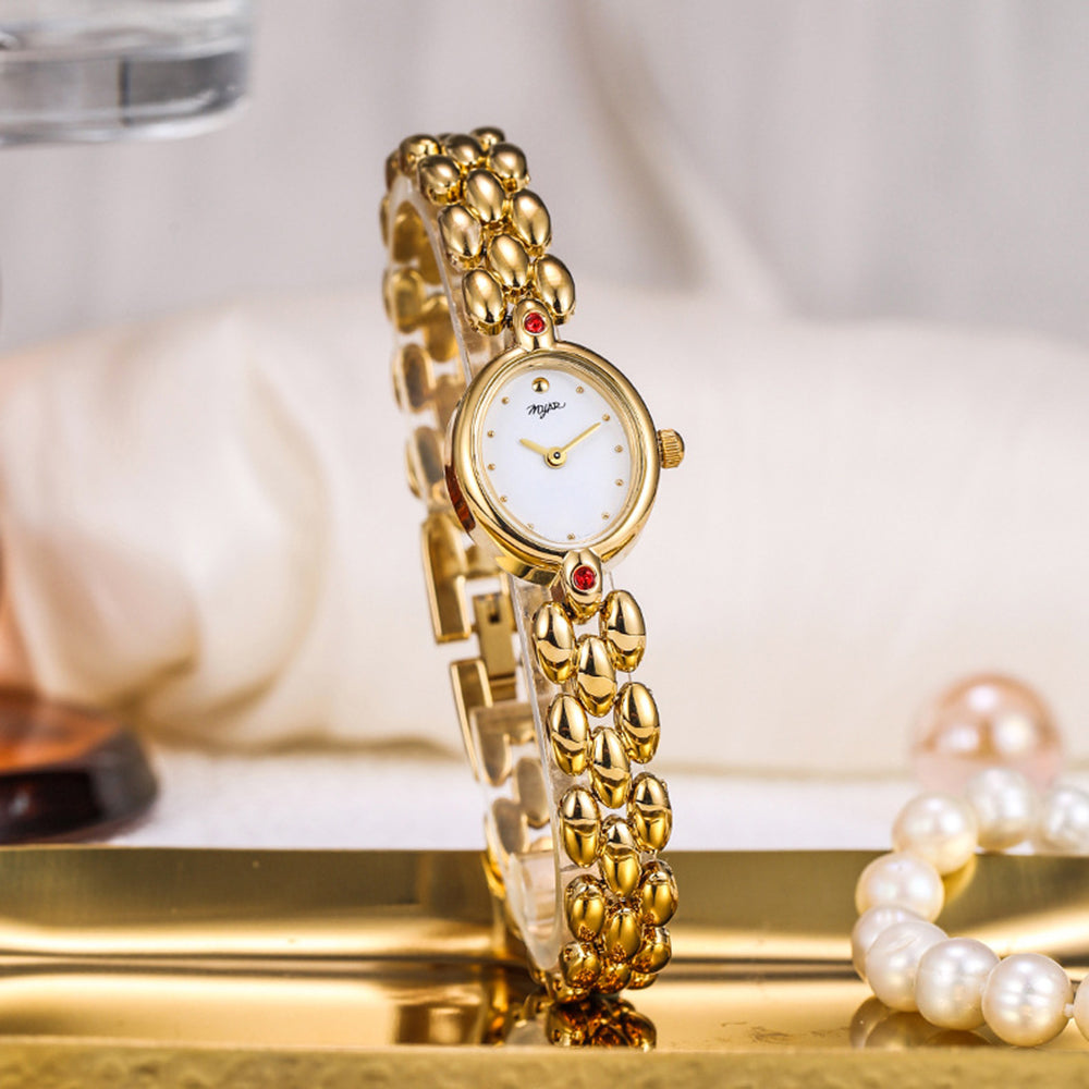 Oval Watch (Gold White Red)