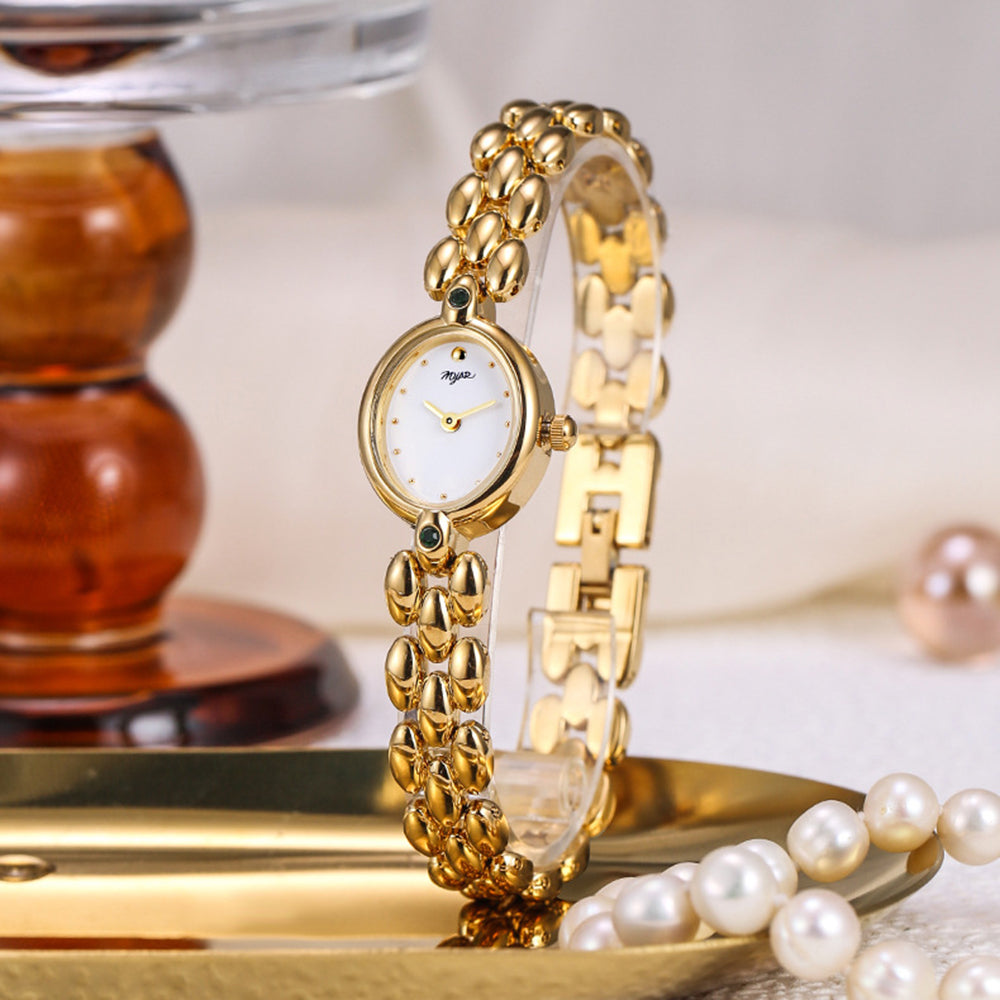 Oval Watch (Gold White Green)