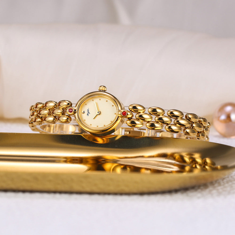 Oval Watch (Gold Gold Red)