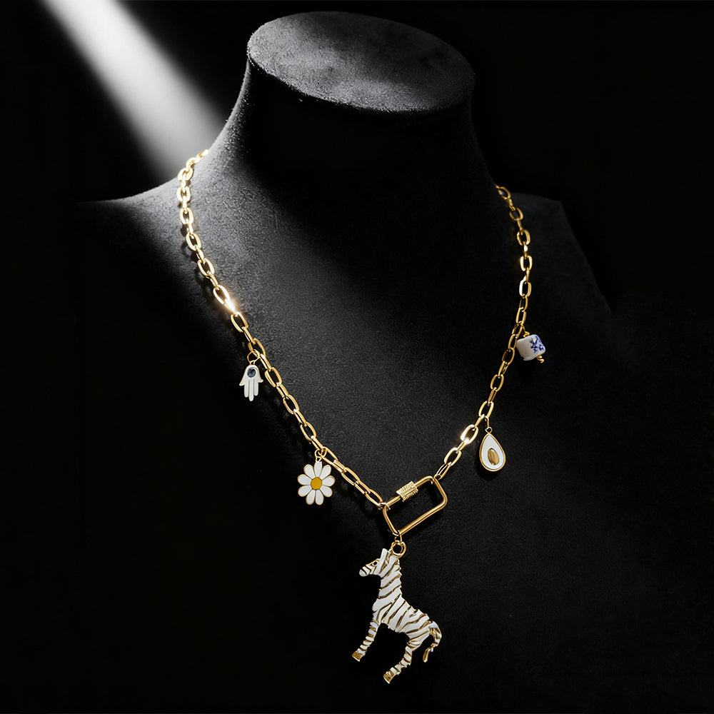 White Horse Necklace