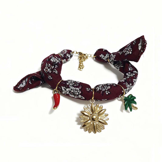Wine Red Floral Bracelet