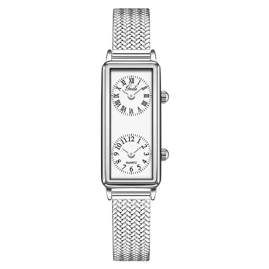 Dual Time Watch (Sliver White)