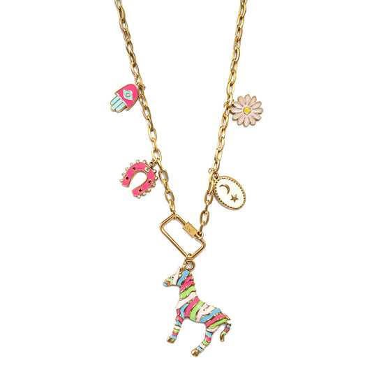 Rainbow Horse Necklace