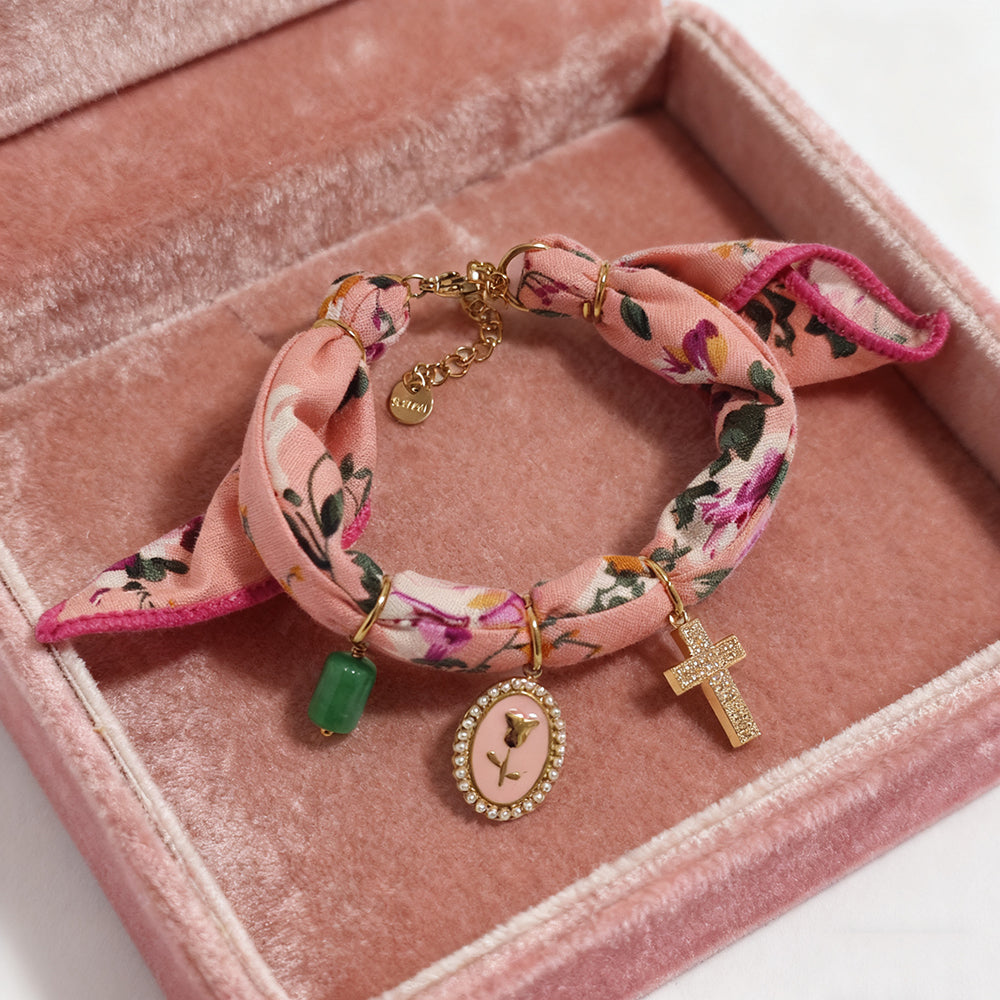 Pink Rose Bracelet