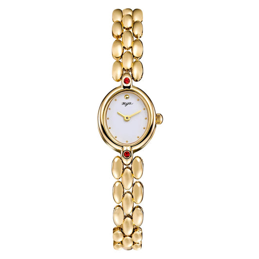 Oval Watch (Gold White Red)