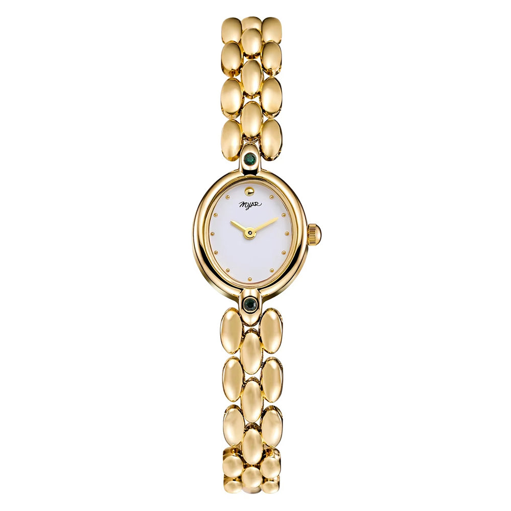 Oval Watch (Gold White Green)