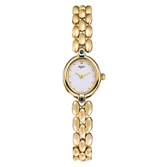 Oval Watch (Gold White Green)