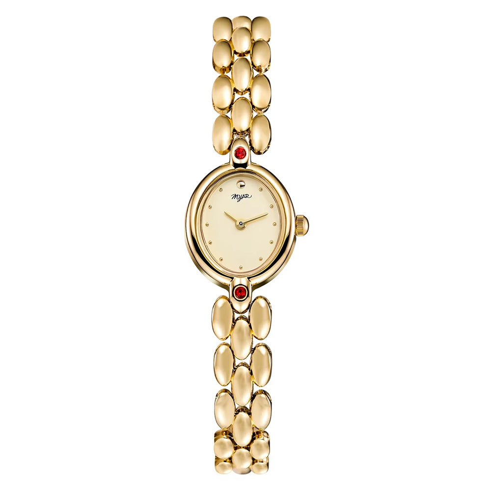 Oval Watch (Gold Gold Red)