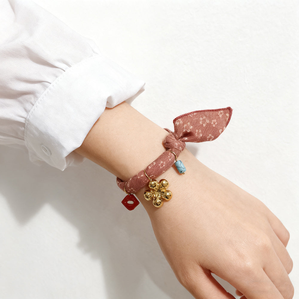 Flower Red Lip Bracelet